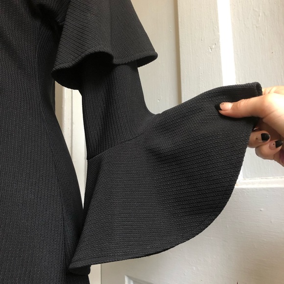 {Why Dress} Midi Bell Sleeve Dress with Choker - Picture 5 of 6